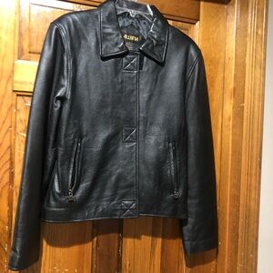 Women’s black leather jacket